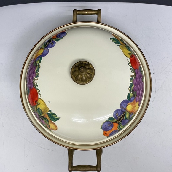 Fissler Asta Lincoware Casserole Dish Cornucopia Fruit Enamelware Dutch Oven - Picture 9 of 17